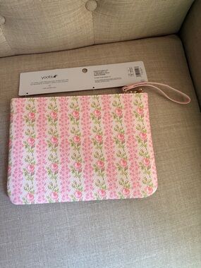 LoveShackFancy Pink Floral Wristlet Clutch